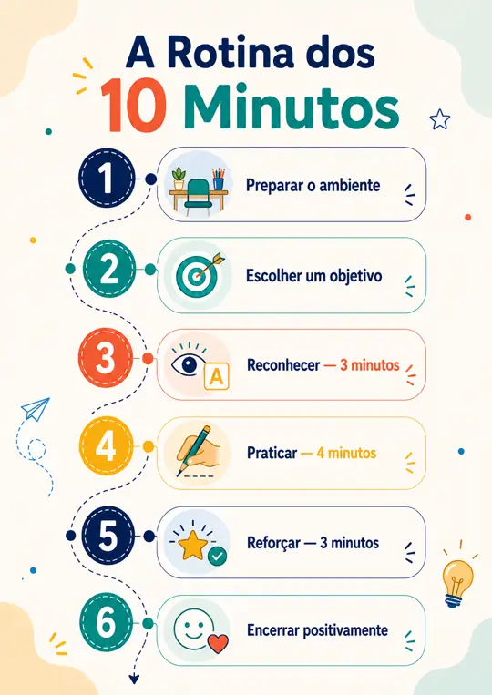 Infográfico do Método 10-3-1: reconhecer, praticar e reforçar