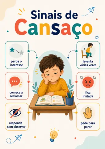Prévia do infográfico: Sinais de Cansaço