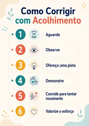Prévia do infográfico: Como Corrigir com Acolhimento